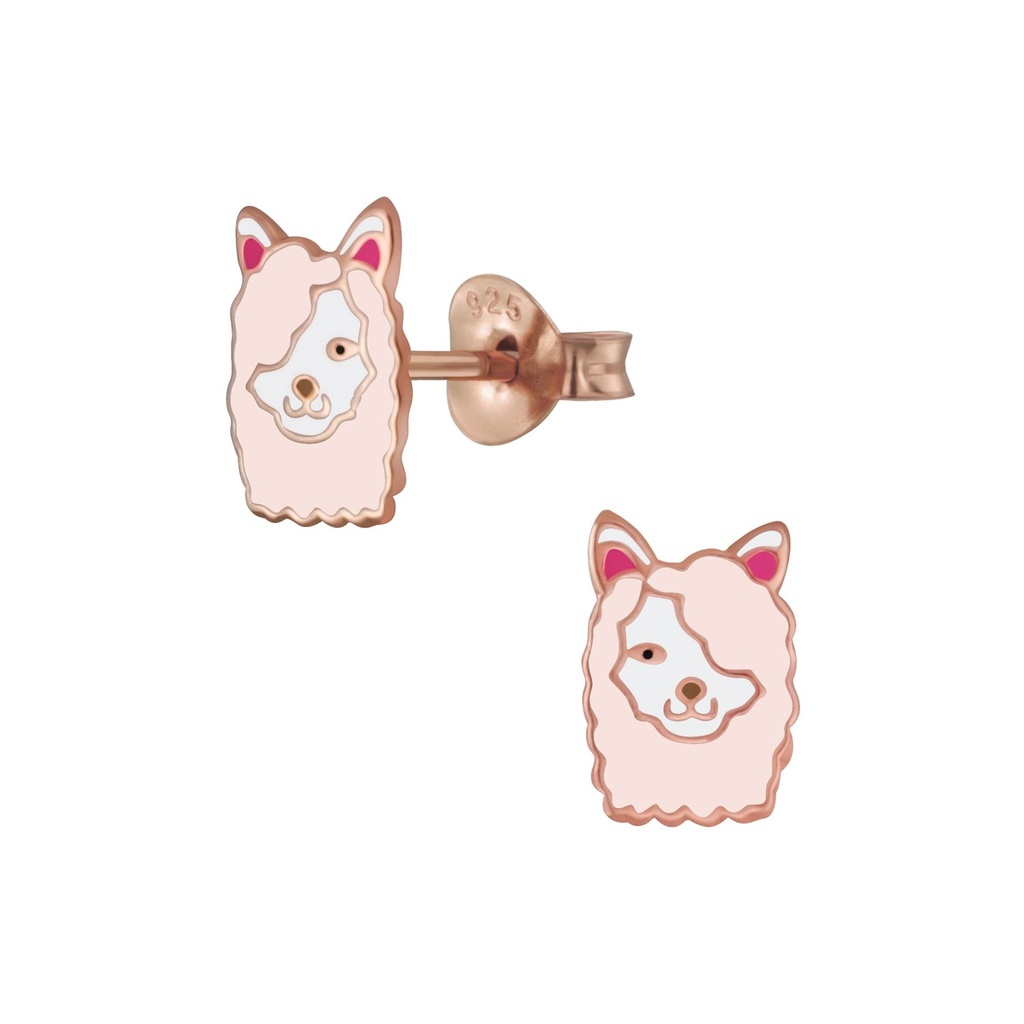 [10007739] Silver Llama Stud Earrings