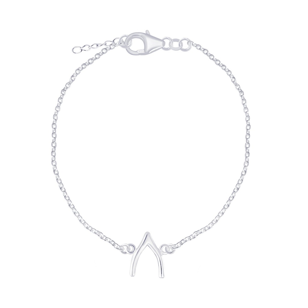 [10006842] Silver Wishbone Bracelet