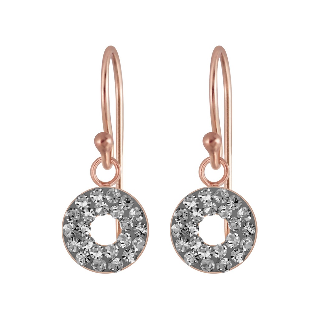 Silver Circles Crystal Earrings
