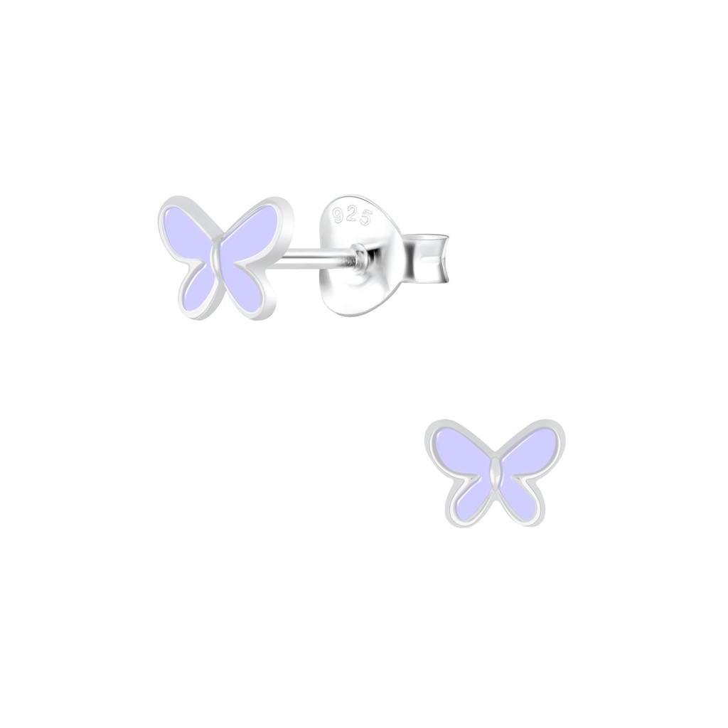 Puces d'oreilles papillon en argent