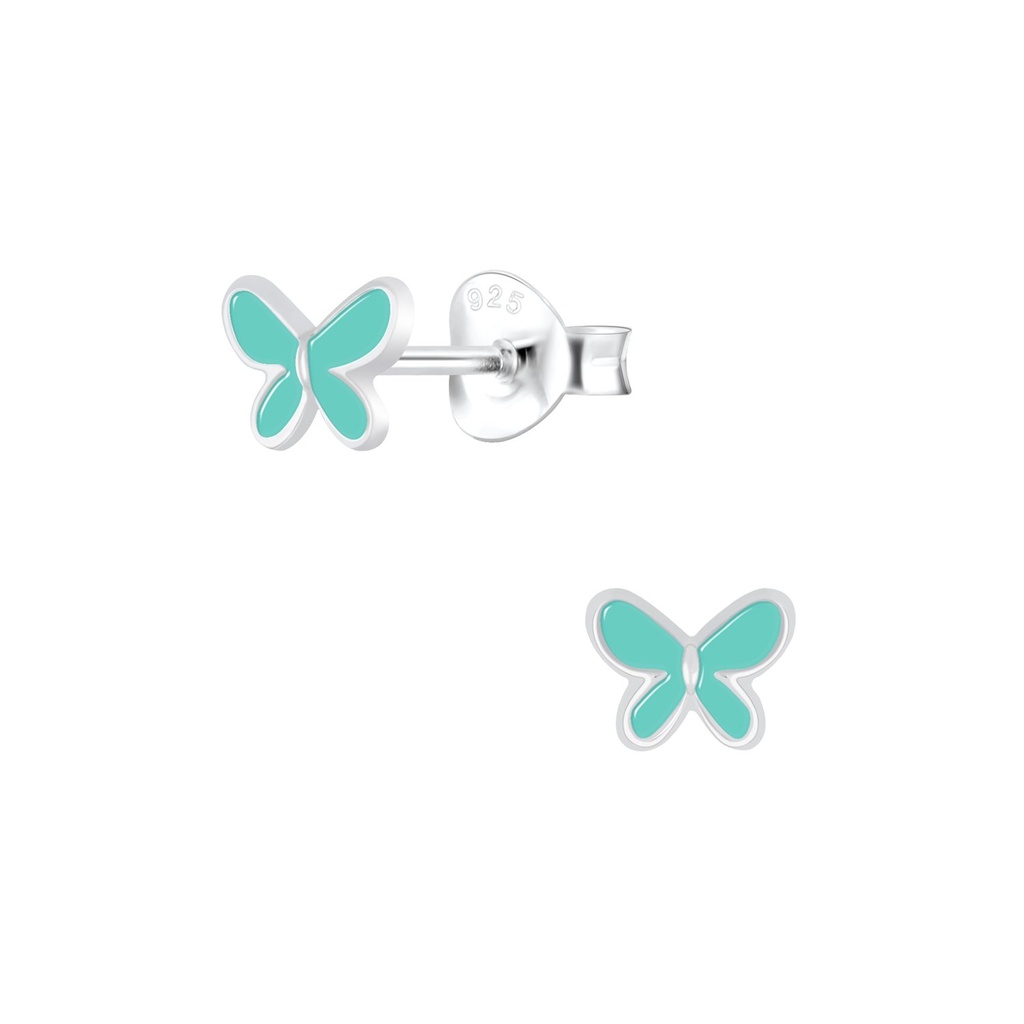 Puces d'oreilles papillon en argent