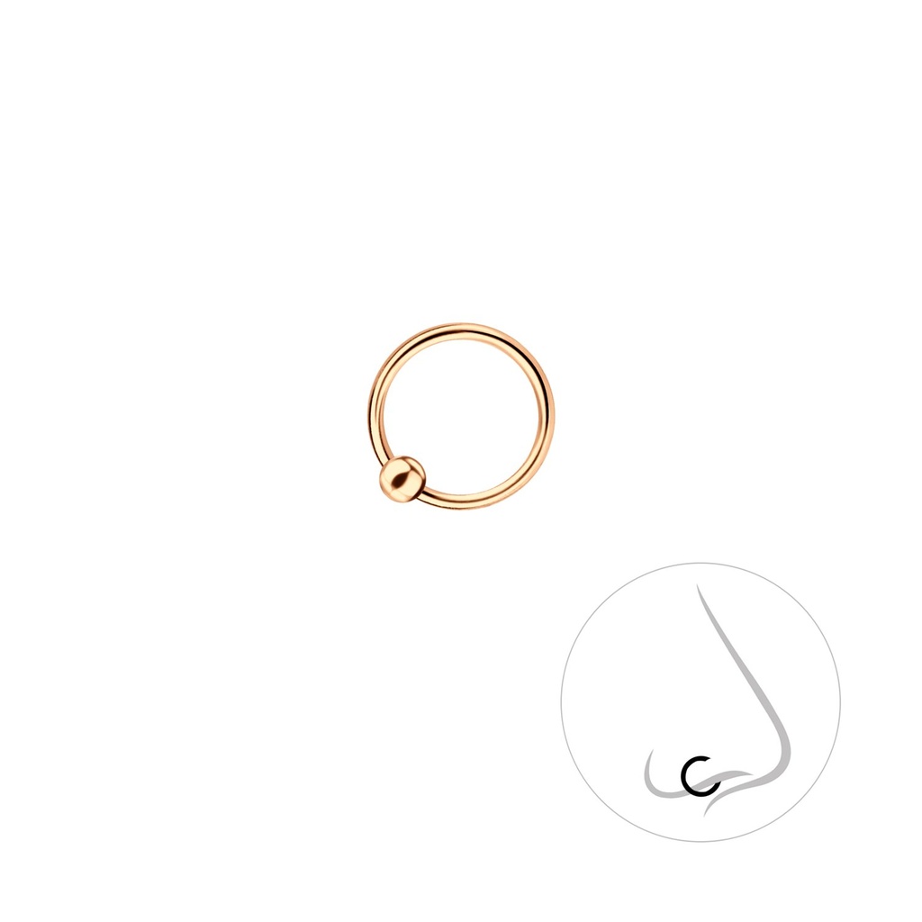 Anneau de fermeture boule en argent 8 mm