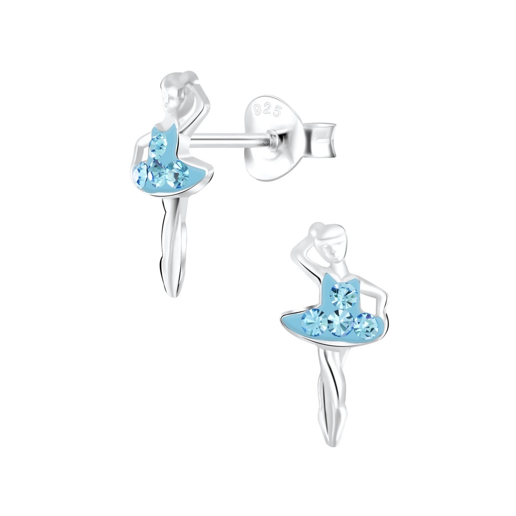 Puces d'oreilles ballerine en argent