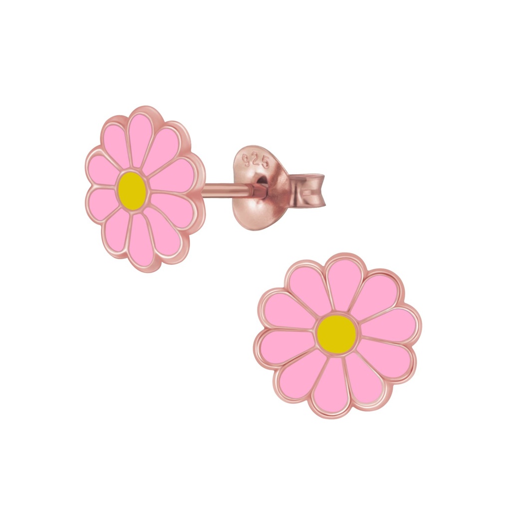Puces d'oreilles fleur marguerite en argent
