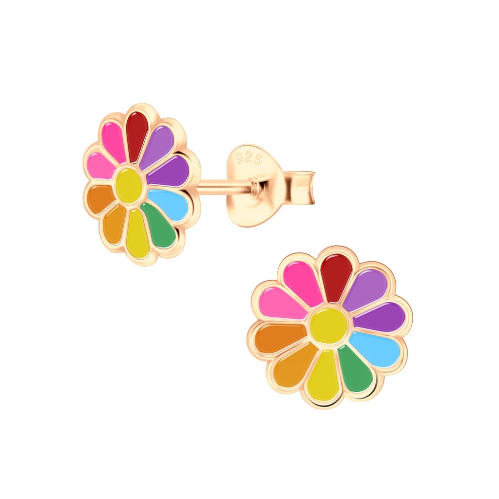 Puces d'oreilles fleur marguerite en argent