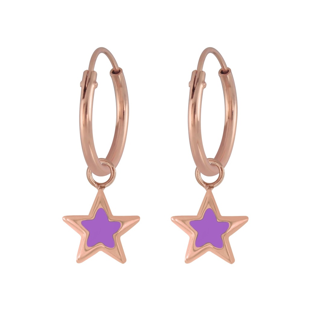Créoles breloque étoile en argent