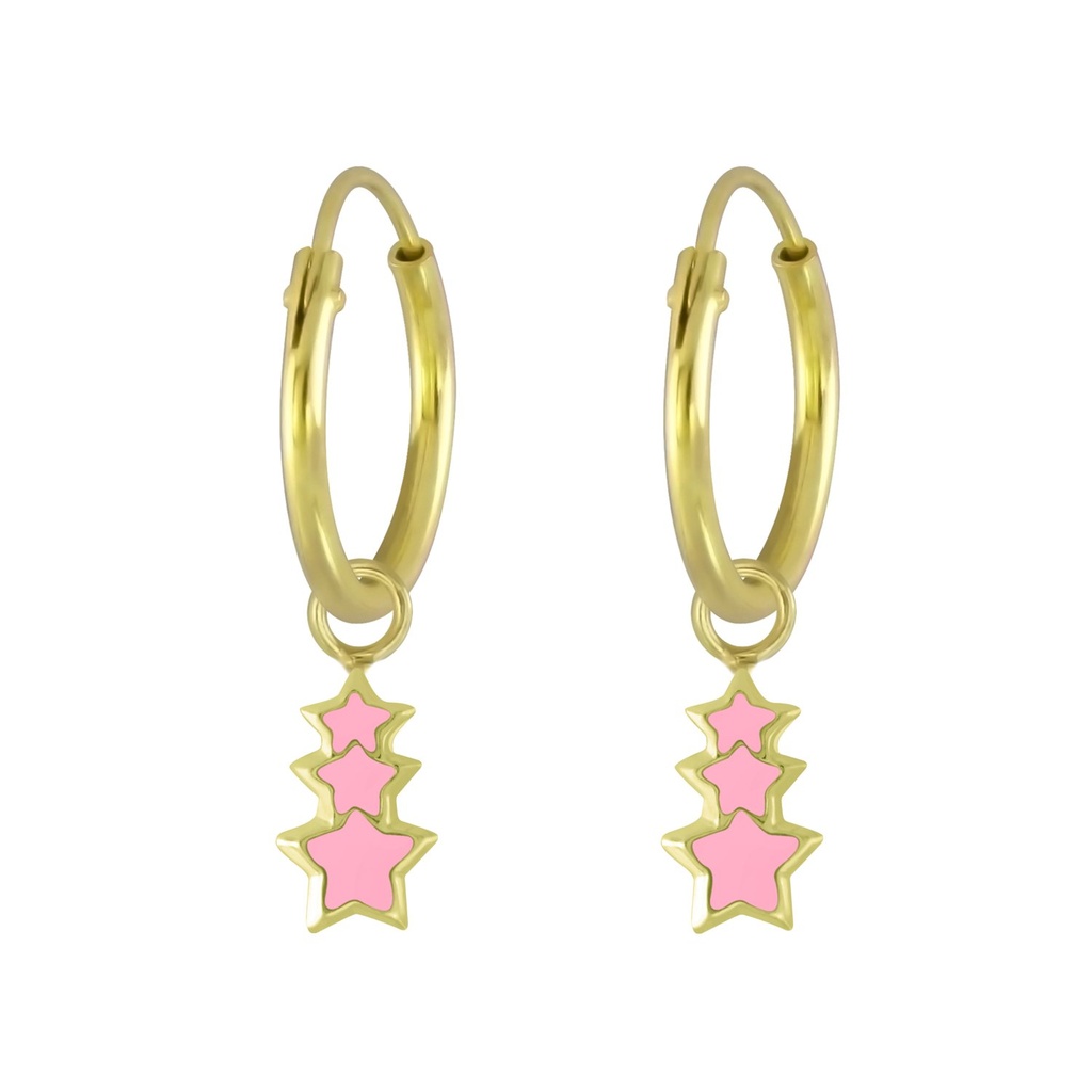 [10007933] Créoles breloque étoile en argent