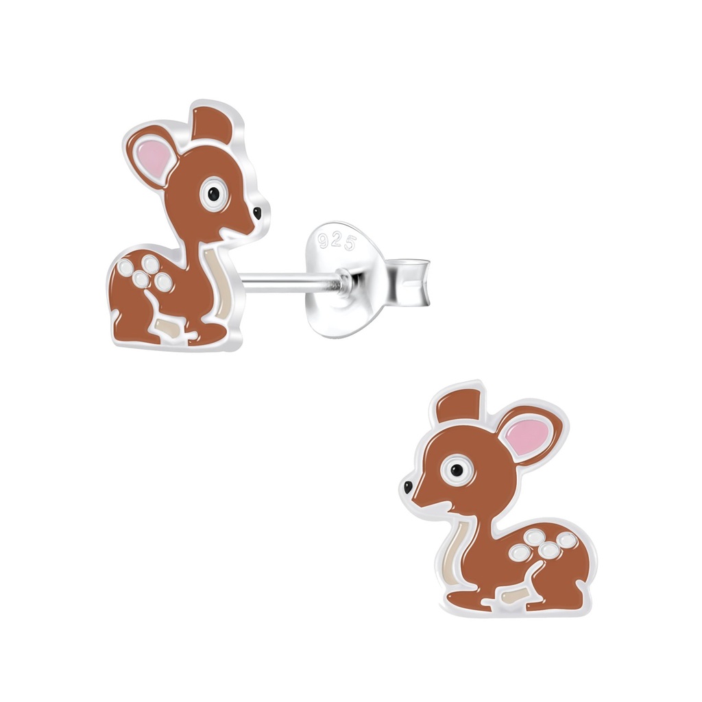 Silver Deer Stud Earrings