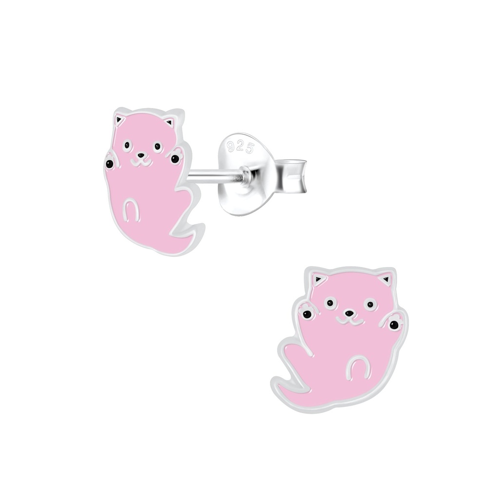 Puces d'oreilles chat en argent