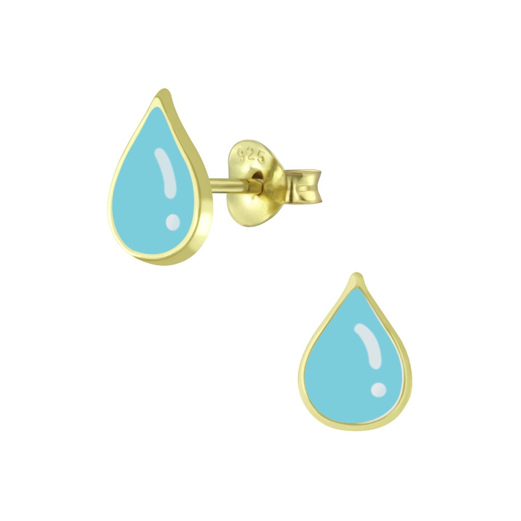 [10007753] Silver Tear Drop Stud Earrings