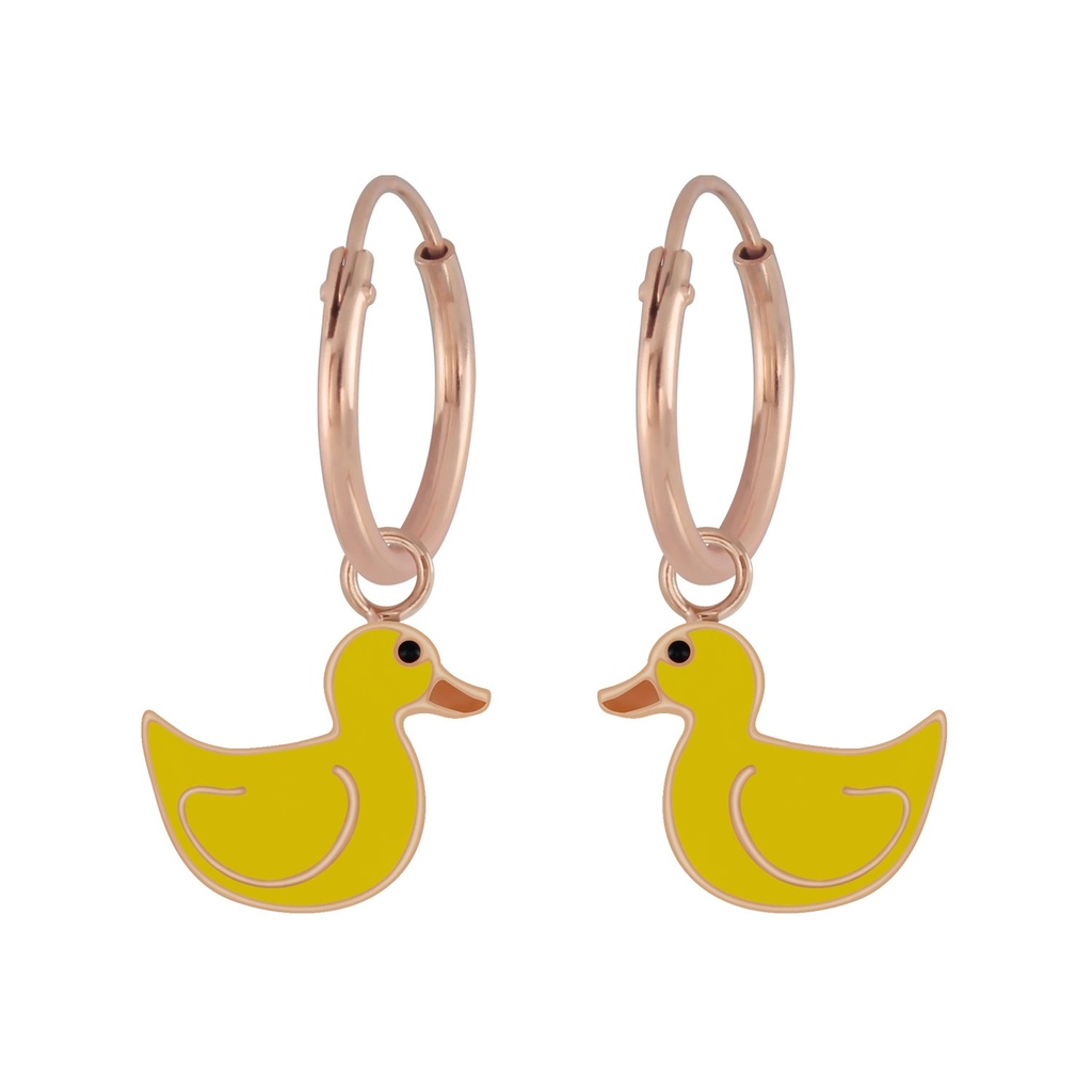 Créoles breloque canard en argent
