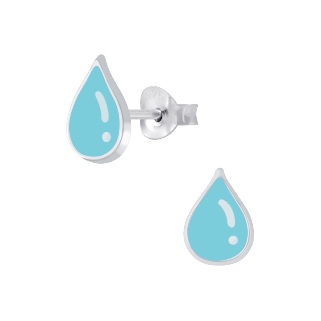 Puces d'oreilles goutte en argent