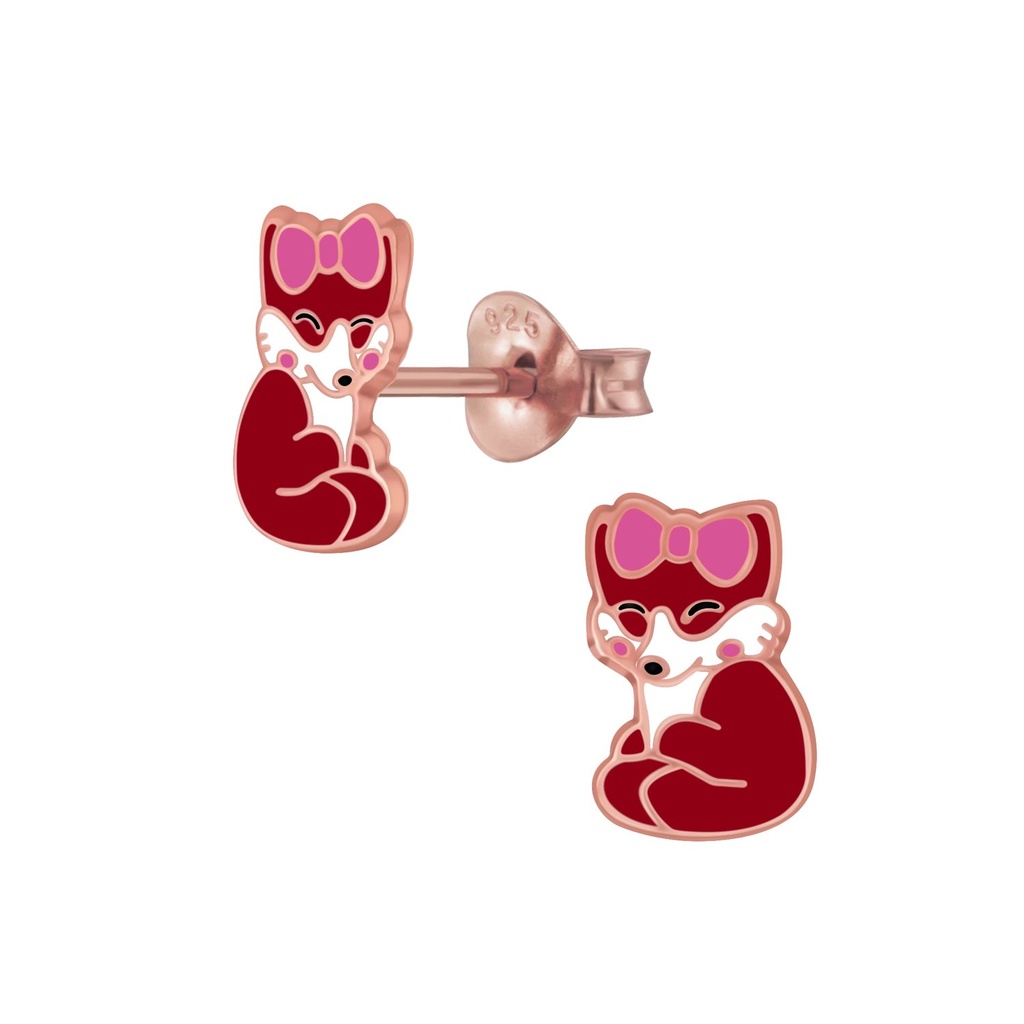 Silver Fox Stud Earrings