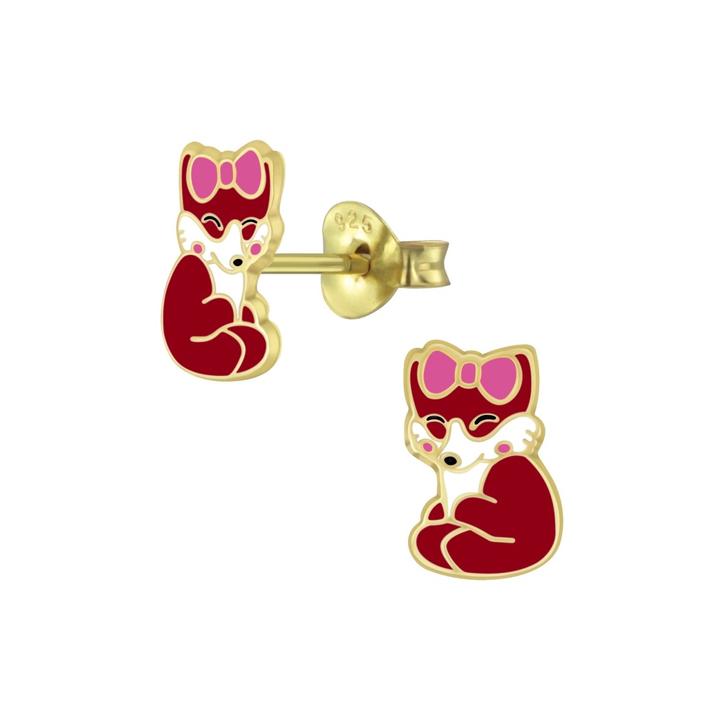 Puces d'oreilles renard en argent