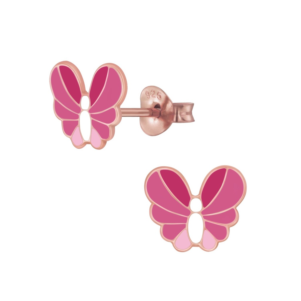 Puces d'oreilles papillon en argent
