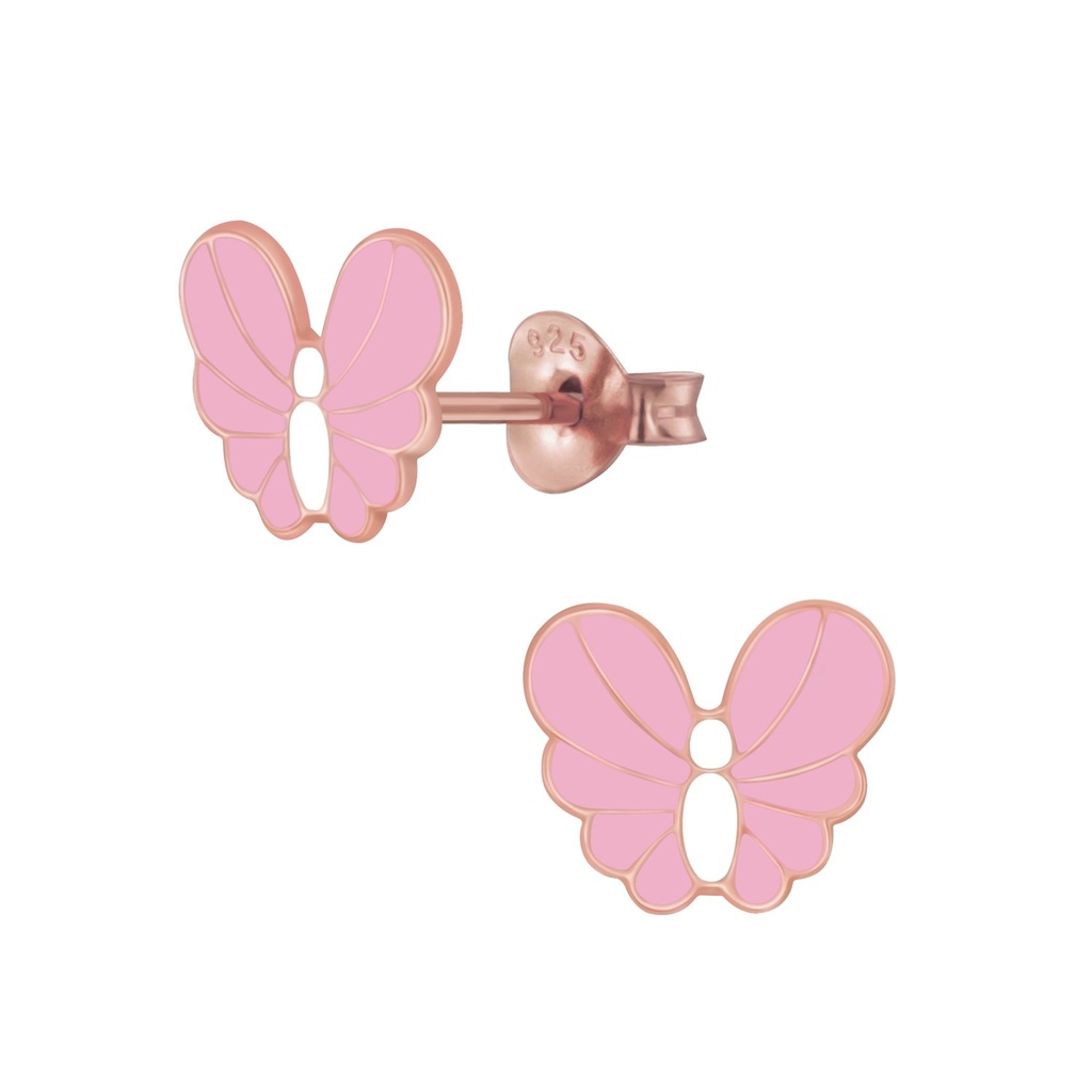 Puces d'oreilles papillon en argent