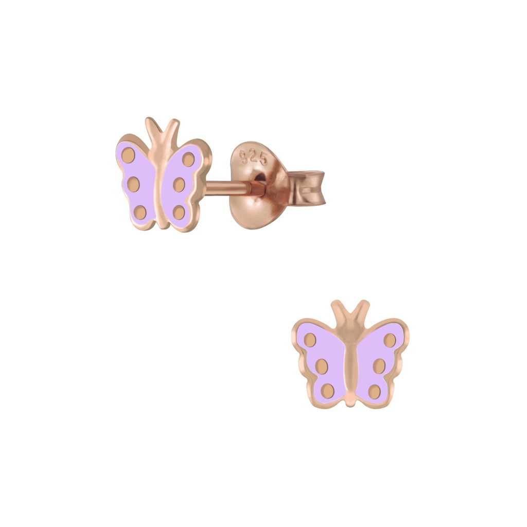 Puces d'oreilles papillon en argent