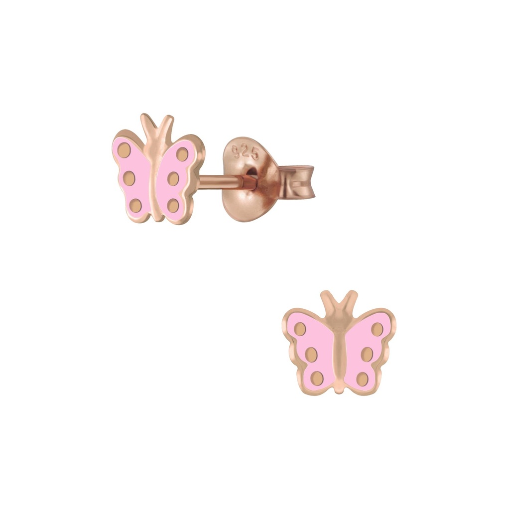 Puces d'oreilles papillon en argent