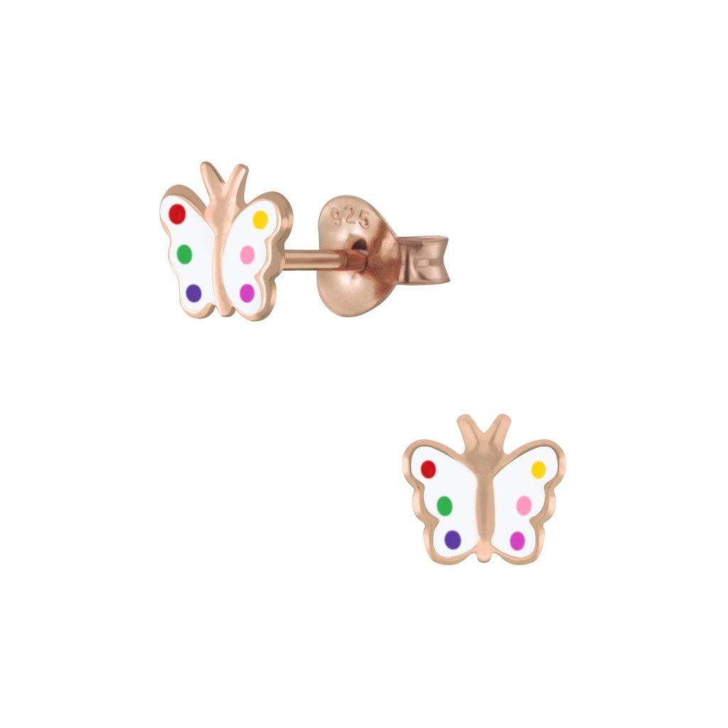 Puces d'oreilles papillon en argent