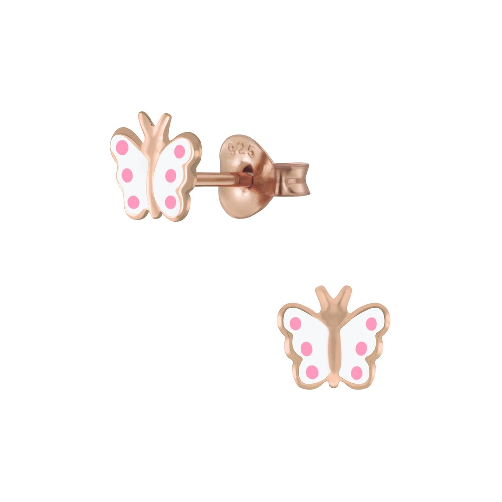 Puces d'oreilles papillon en argent