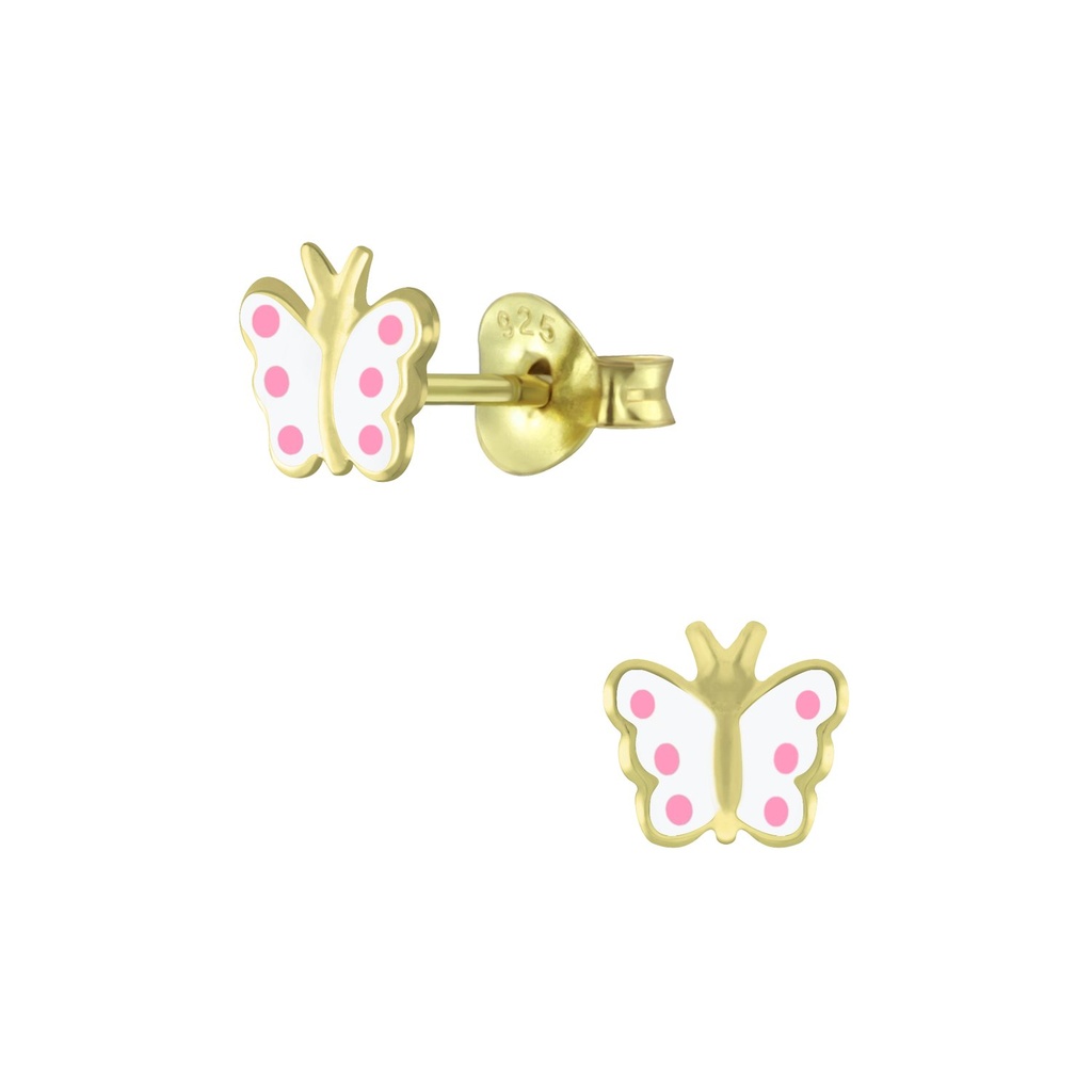 Puces d'oreilles papillon en argent