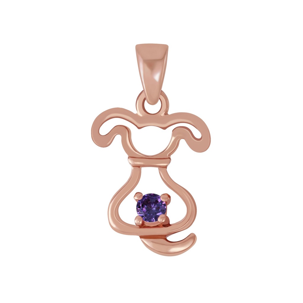 [10005017] Pendentif chien en argent (Amethyst)