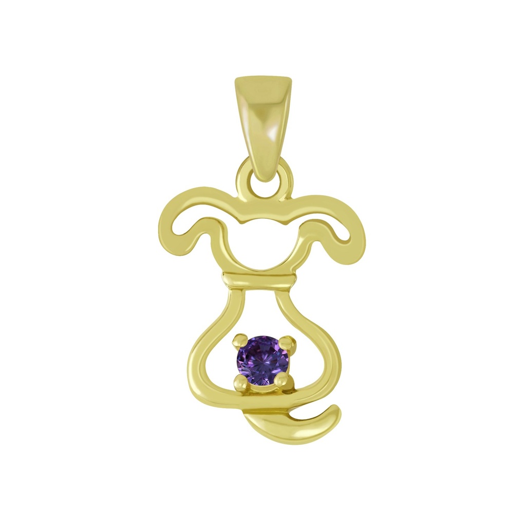 [10008601] Silver Dog Pendant (Amethyst)