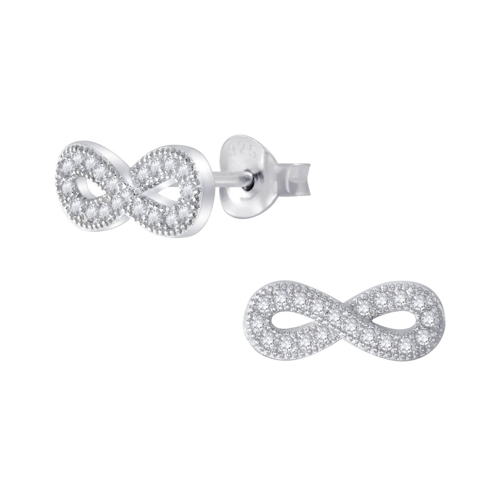 Silver Infinity Stud Earrings