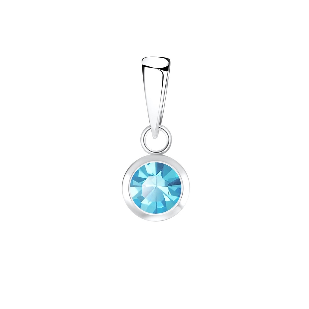 5mm Silver Pendant with Crystals