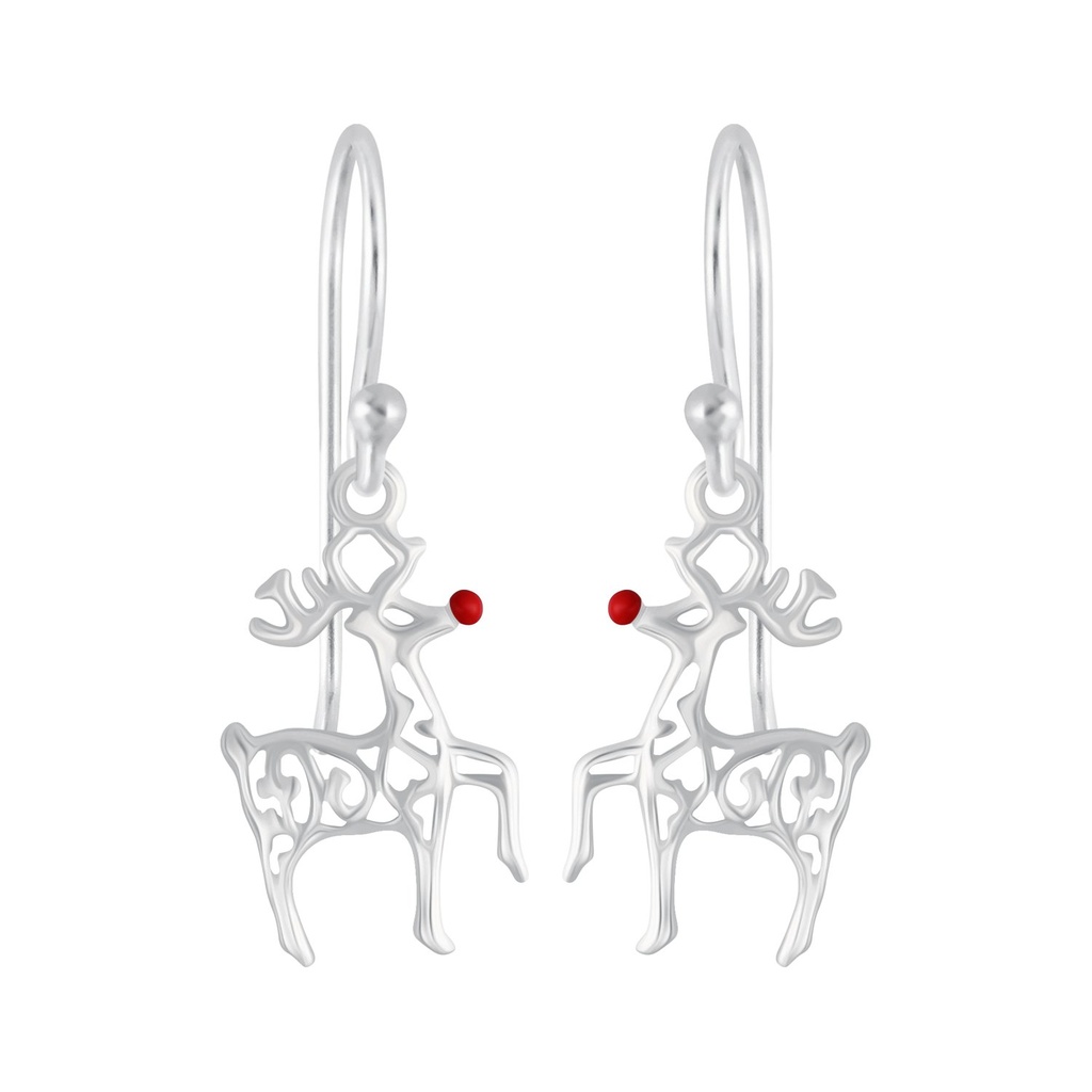 Boucles d'oreilles renne en argent