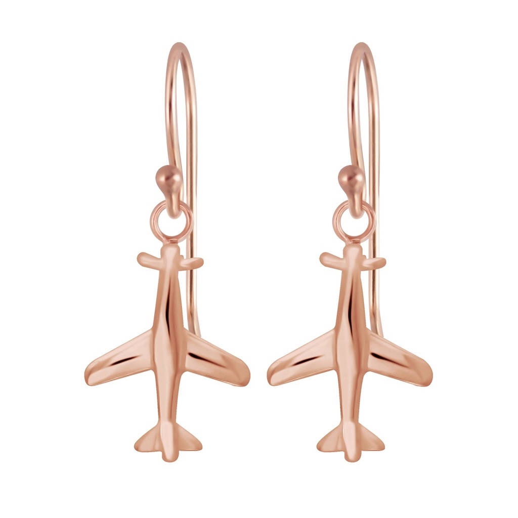 Silver Airplane Earrings