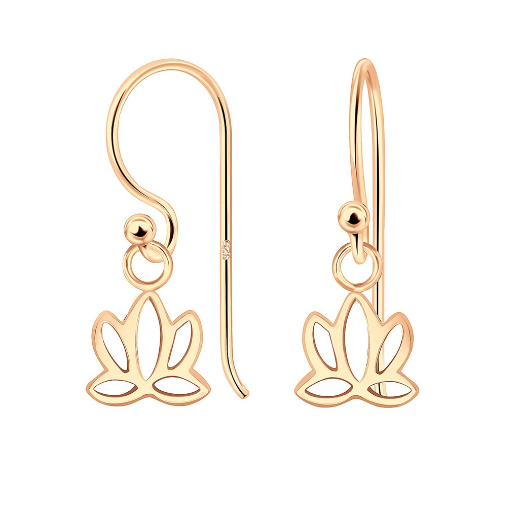 Boucles d'oreilles fleur lotus en argent