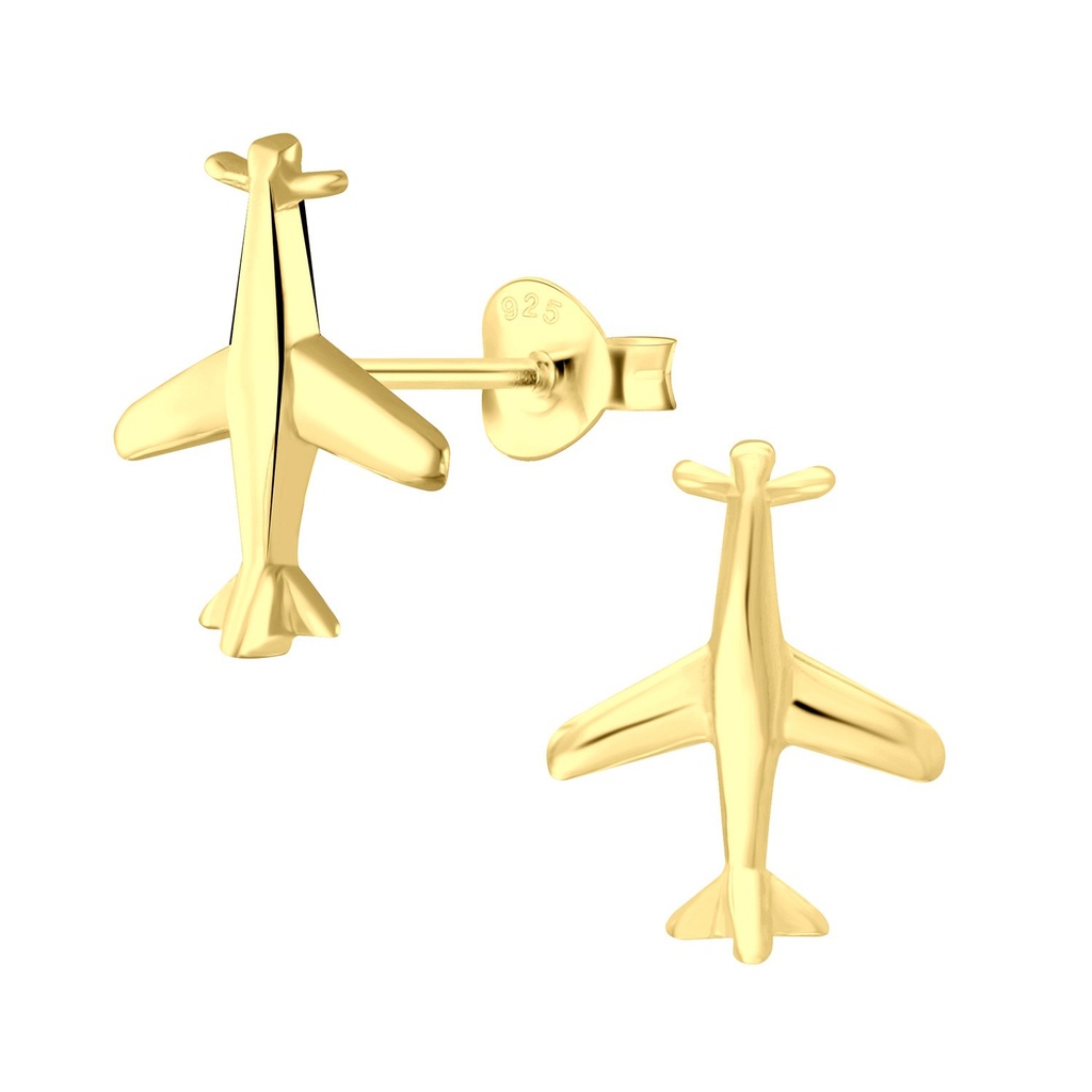 Puces d'oreilles avion en argent