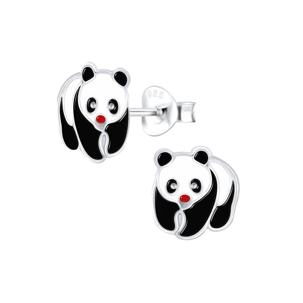 Puces d'oreilles panda en argent