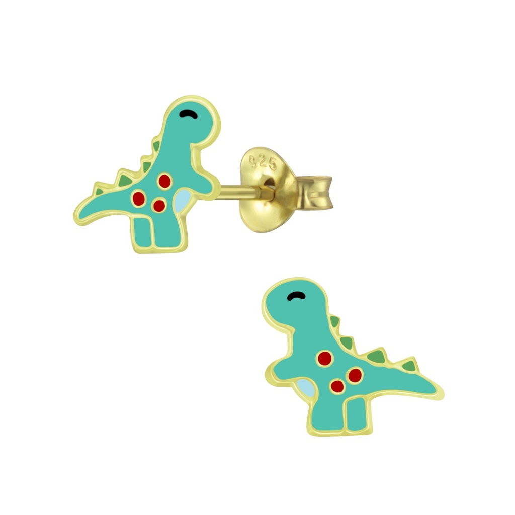 Puces d'oreilles dinosaure en argent