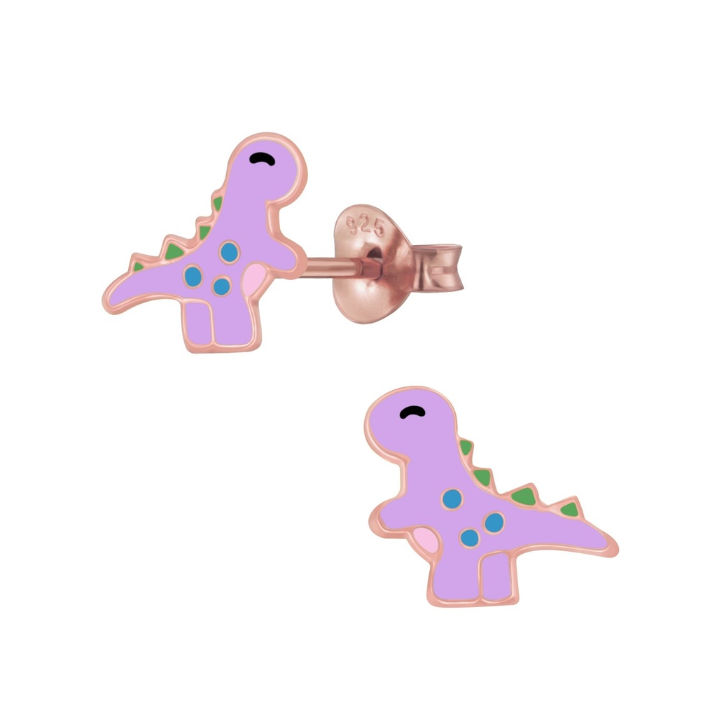 Puces d'oreilles dinosaure en argent