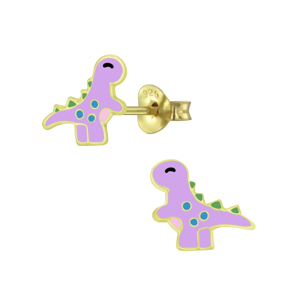 Puces d'oreilles dinosaure en argent