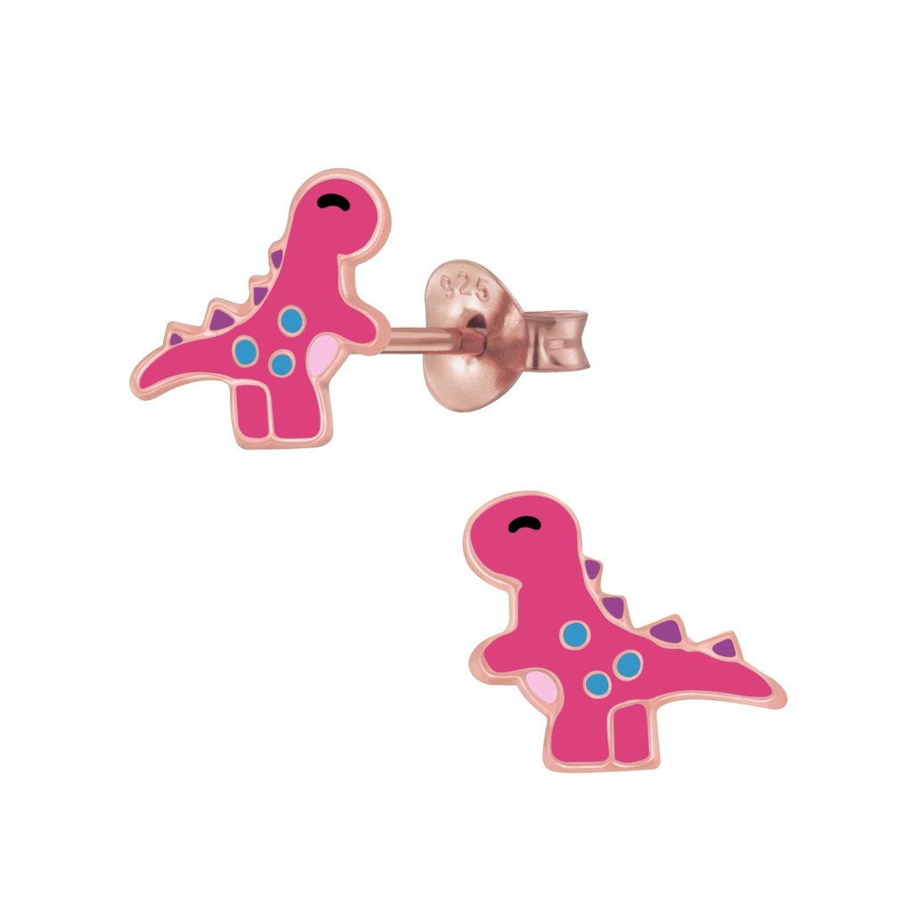 Puces d'oreilles dinosaure en argent