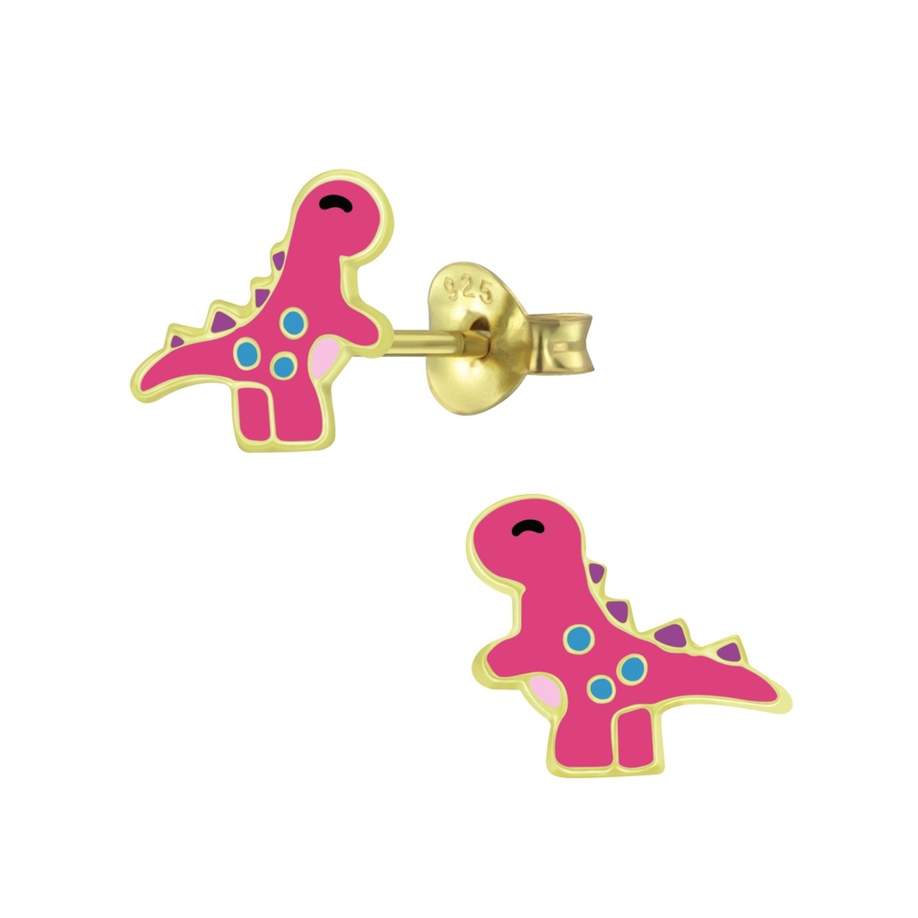 Puces d'oreilles dinosaure en argent