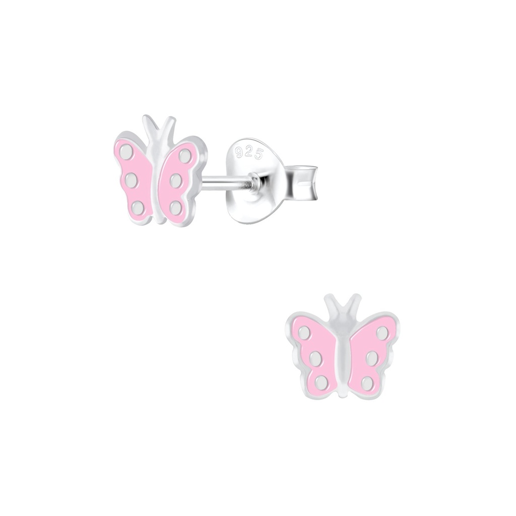 Puces d'oreilles papillon en argent