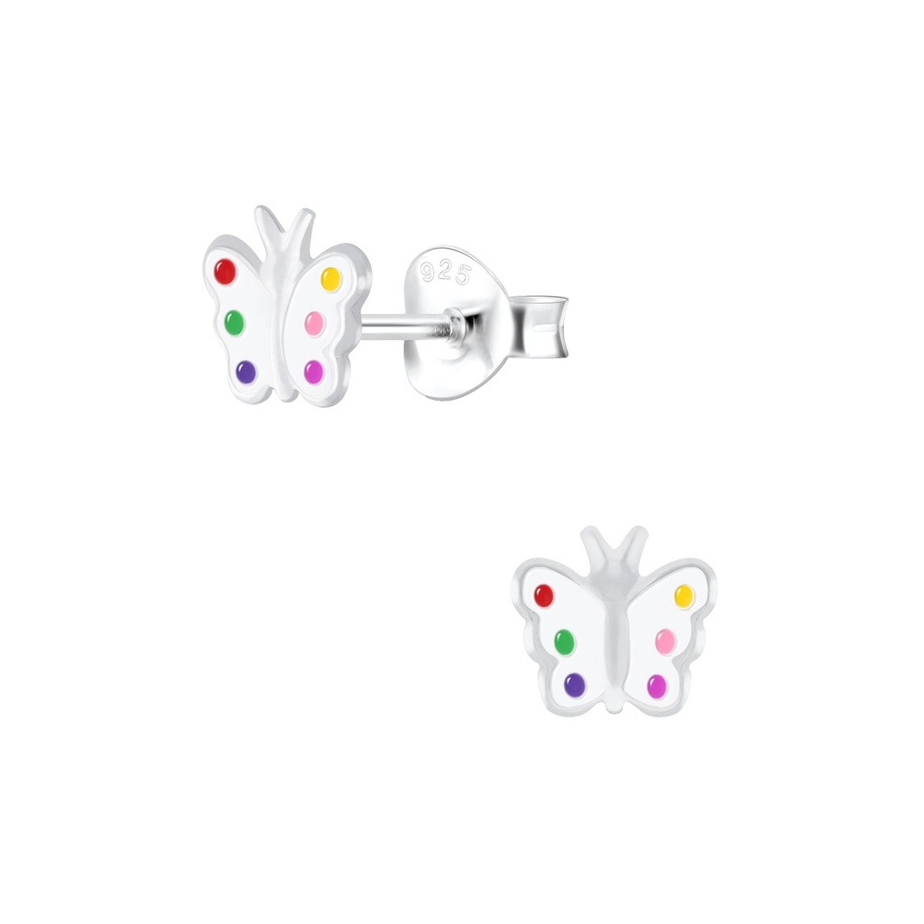 [10008035] Silver Butterfly Stud Earrings