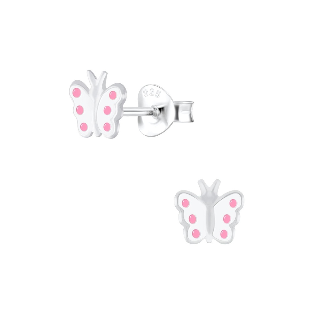 Puces d'oreilles papillon en argent