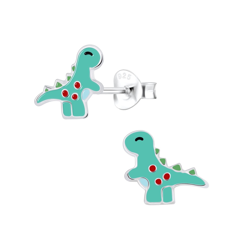 Puces d'oreilles dinosaure en argent