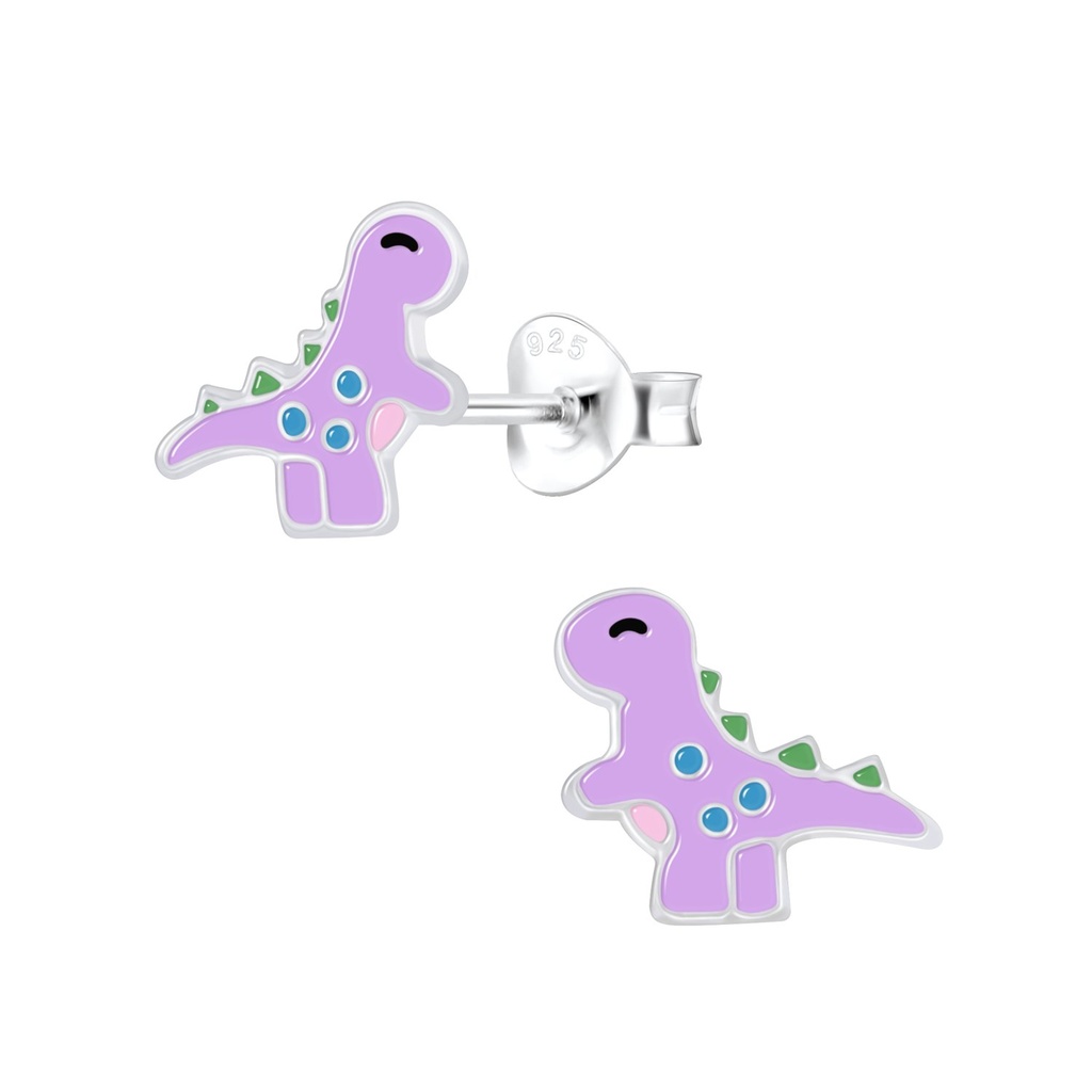 Puces d'oreilles dinosaure en argent