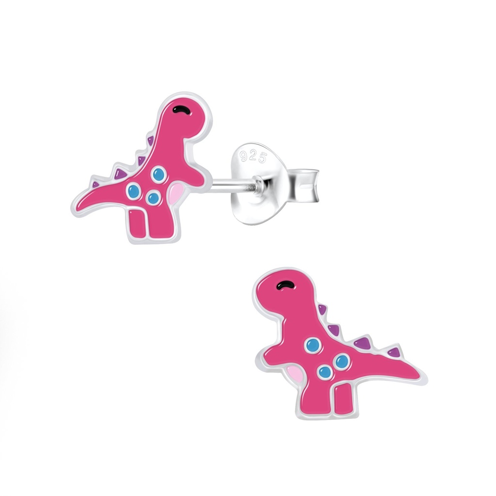 Puces d'oreilles dinosaure en argent