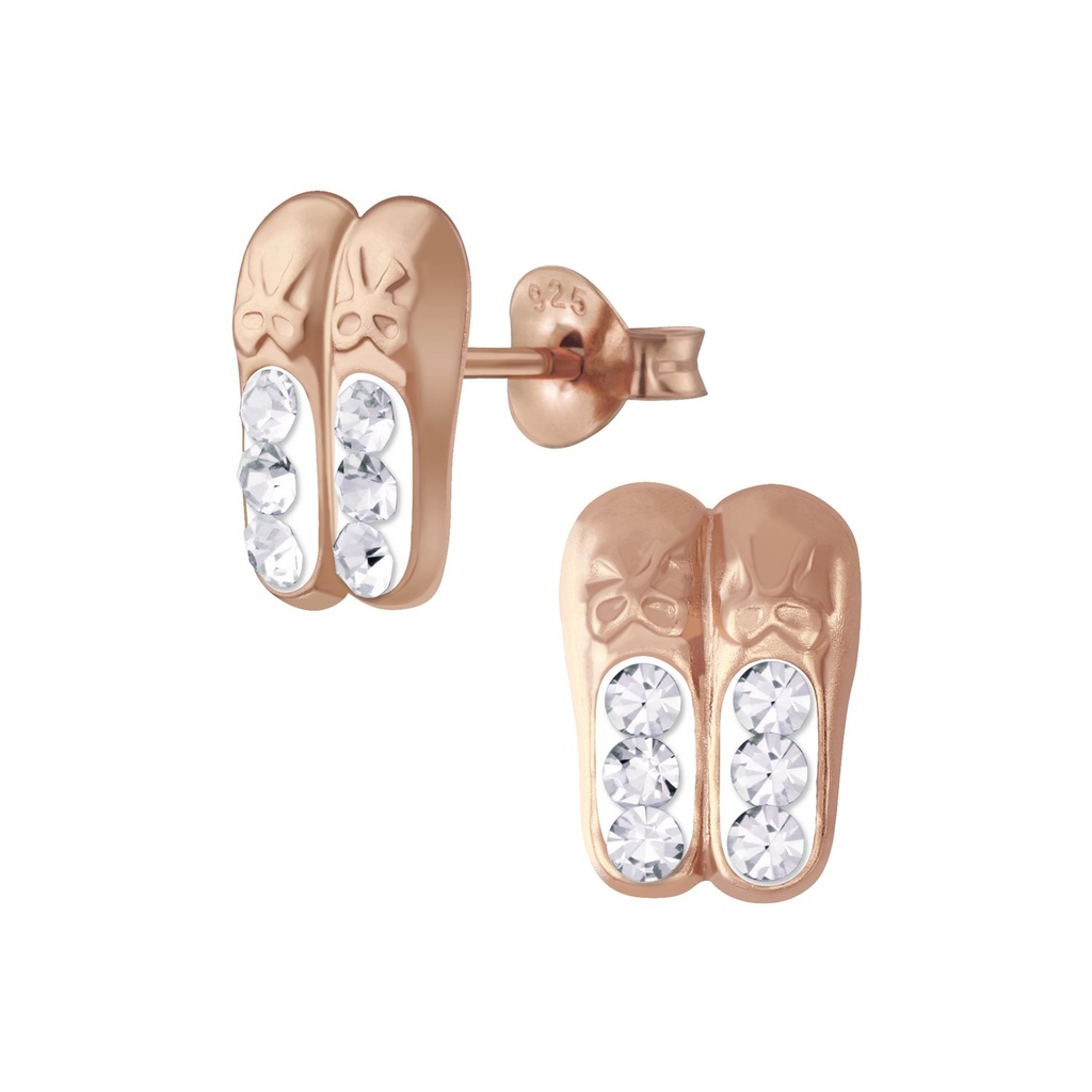 Silver Ballerina Crystal Stud Earrings
