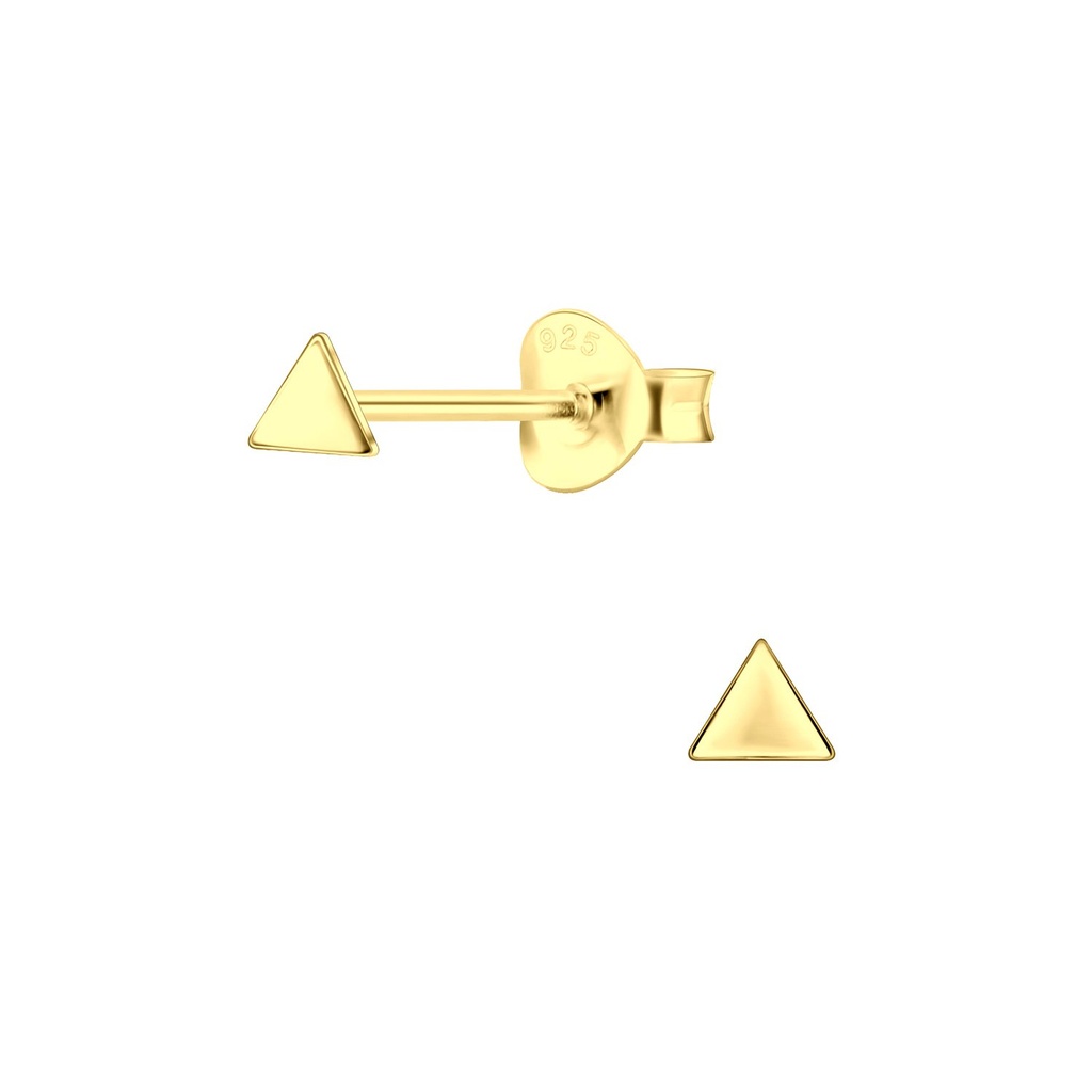 Silver Triangle Ear Studs