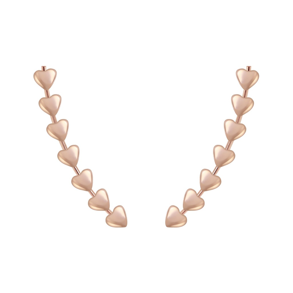 Grimpeurs d'oreille cœur en argent