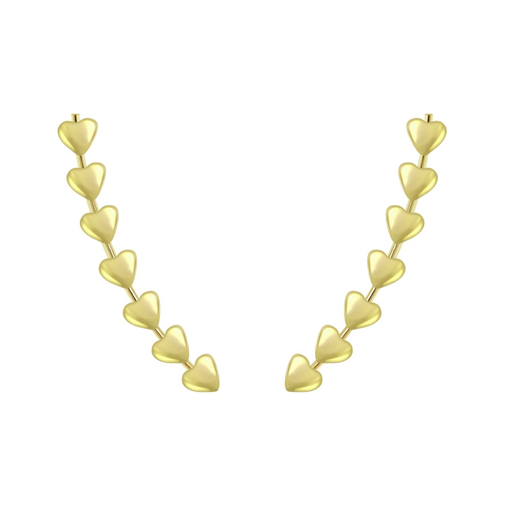 Silver Heart Ear Climbers
