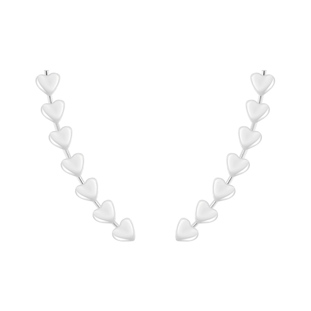 [10005674] Silver Heart Ear Climbers